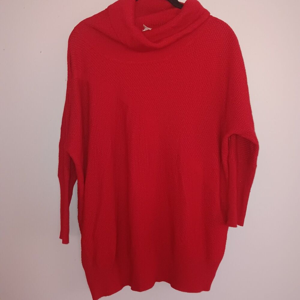 Chicos Size 2 Turtle Neck Sweater Red